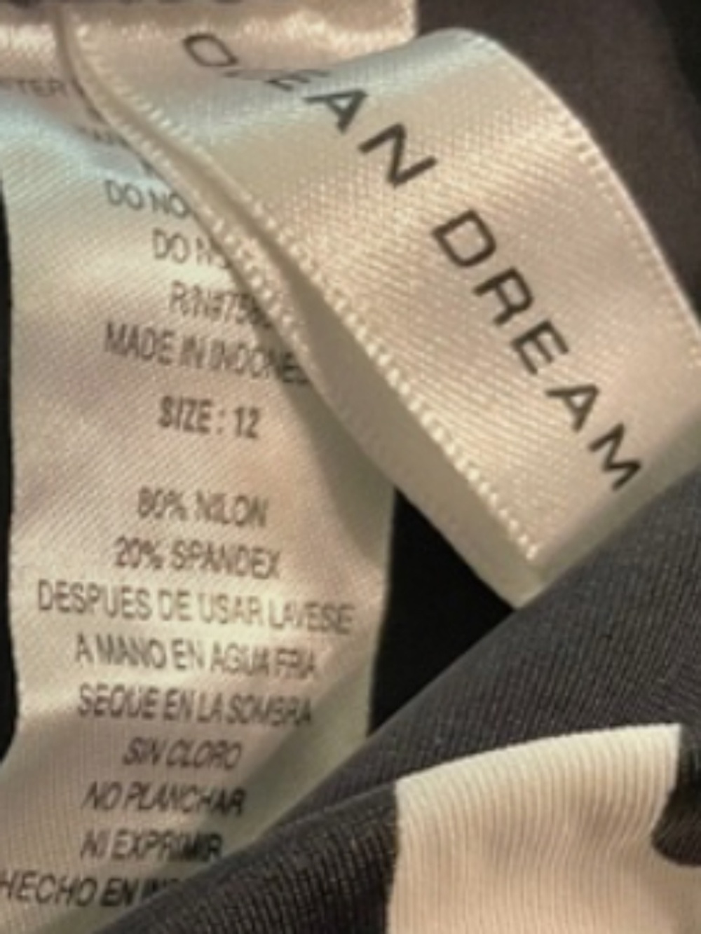 Ocean Dreams Black Swim Skirt Cover-Up Removable Tie Sash, Size 12 - Picture 3 of 7